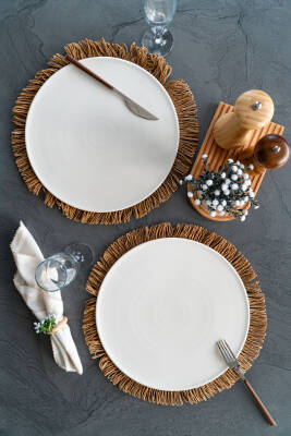 2li 32 Cm Porselen Yalın Pizza Tabağı