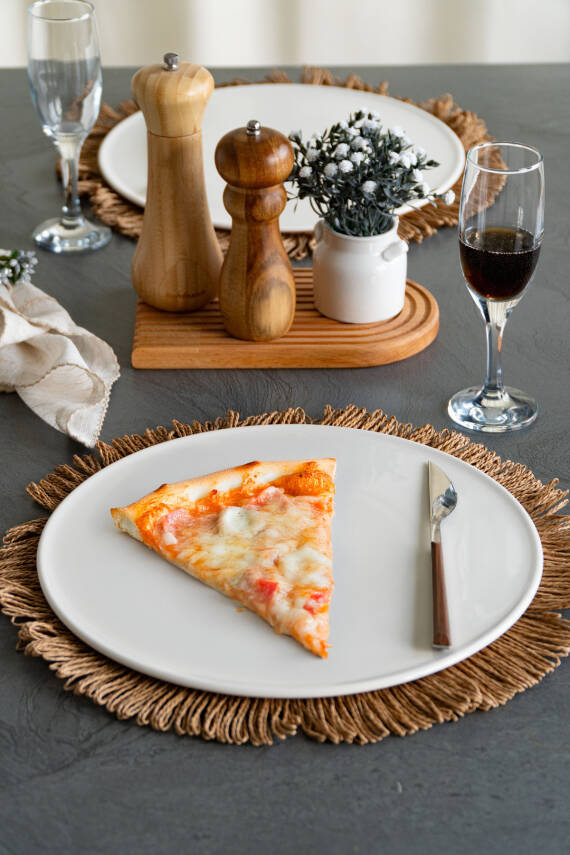 2li 32 Cm Porselen Yalın Pizza Tabağı - 3