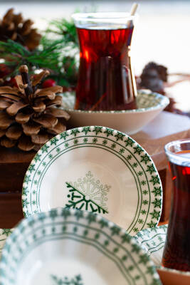 Acem Kartanem Serisi 6lı Porselen Çay Tabağı Seti - 3