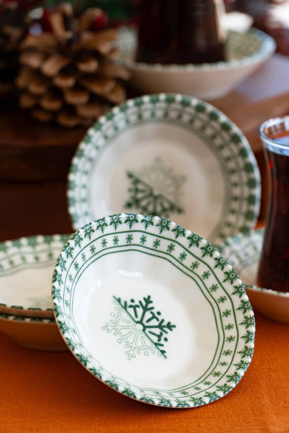 Acem Kartanem Serisi 6lı Porselen Çay Tabağı Seti - 4