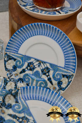 Azur 6 Parça Porselen Çay Tabağı Seti