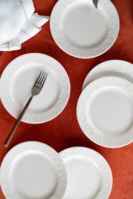 Bahar 6lı Porselen Pasta Tabağı Seti - 5