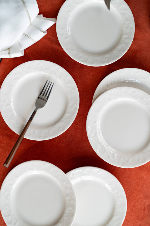 Bahar 6lı Porselen Pasta Tabağı Seti - 5