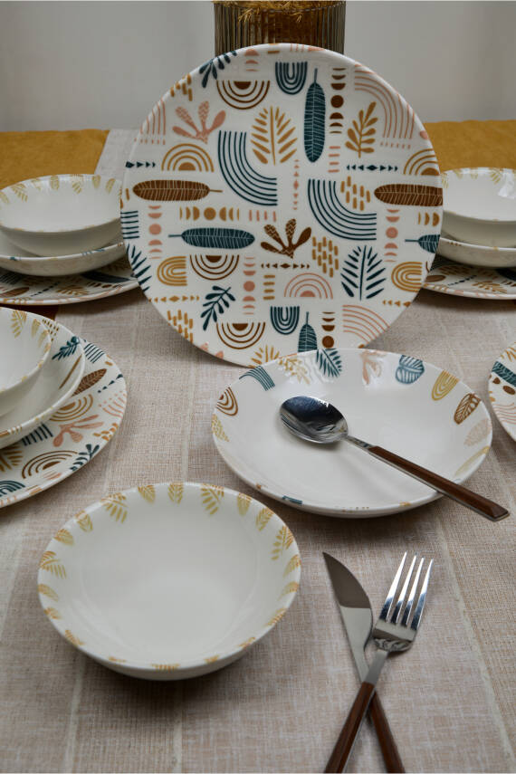 Başak 18 Parça 6 Kişilik Porselen Yemek Takımı - 1