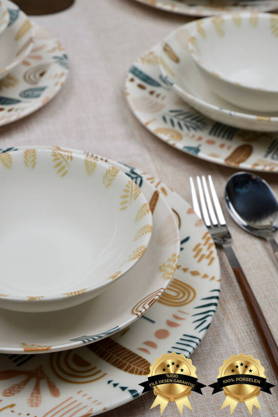 Başak 18 Parça 6 Kişilik Porselen Yemek Takımı - 2