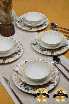 Başak 18 Parça 6 Kişilik Porselen Yemek Takımı - 4
