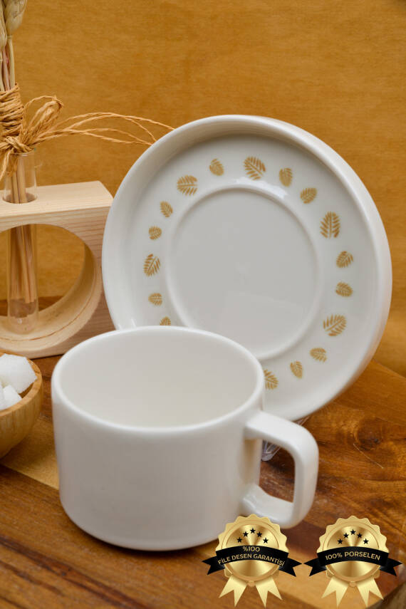 Başak 4 Parça 2 Kişilik Porselen Çay Fincan Takımı - 1