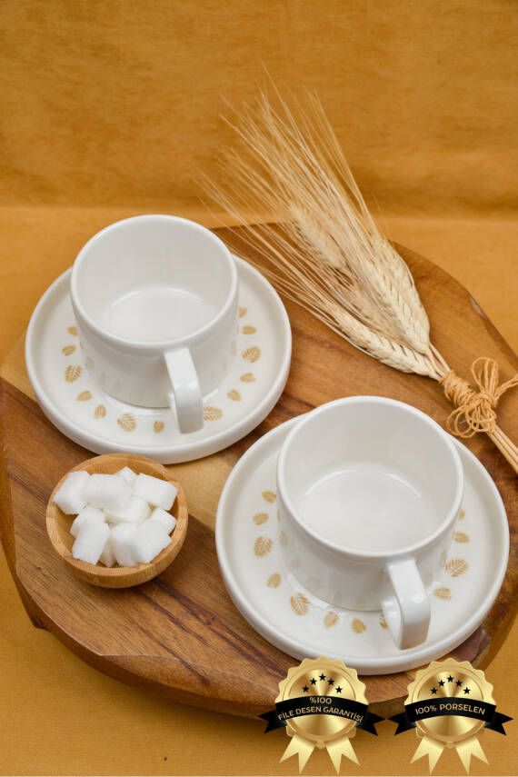 Başak 4 Parça 2 Kişilik Porselen Çay Fincan Takımı - 3