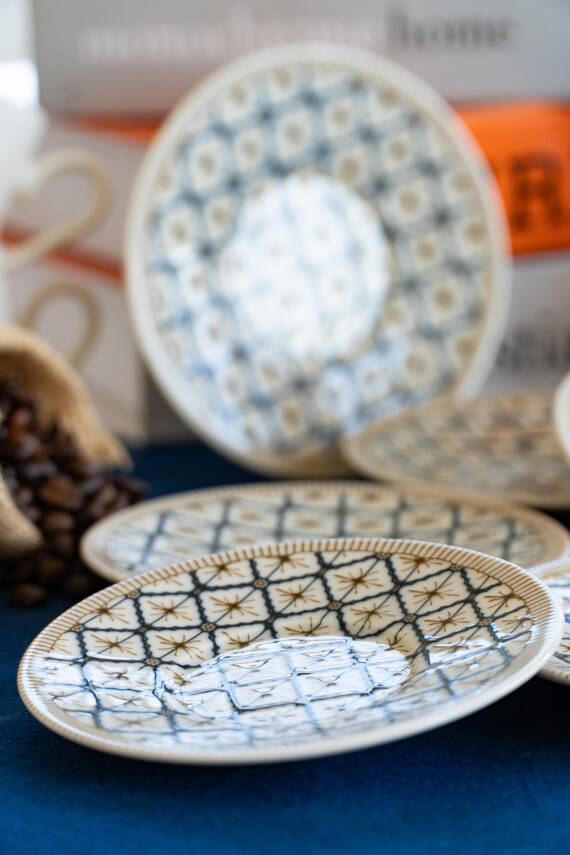 Beste 4 Parça 2 Kişilik Porselen Kahve Fincan Takımı - 3