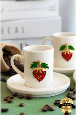 Çilek 4 parça 2 Kişilik Kahve Fincan Takımı - 2