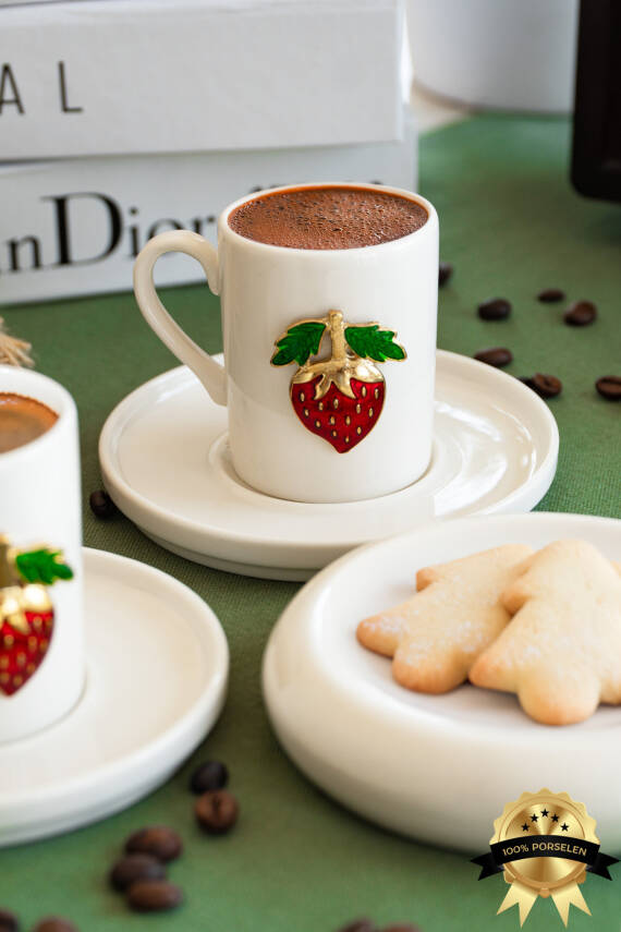 Çilek 4 parça 2 Kişilik Kahve Fincan Takımı - 4