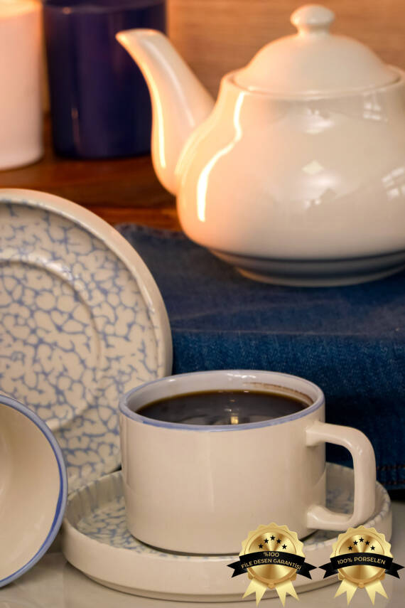 Dalya 4 Parça 2 Kişilik Porselen Çay Fincan Takımı - 3