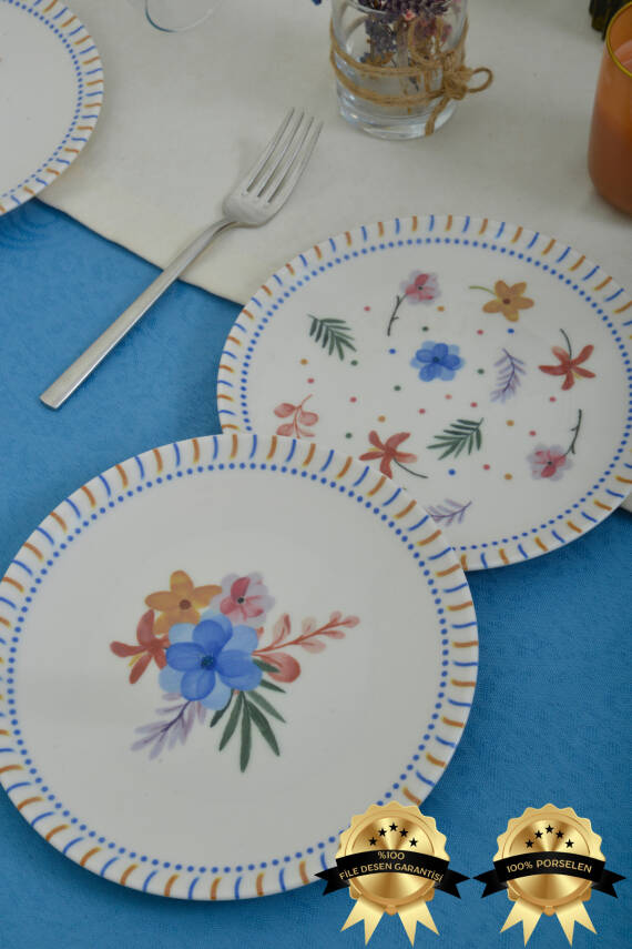 Dalya 6lı Porselen Pasta Tabağı - 1