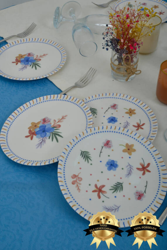 Dalya 6lı Porselen Pasta Tabağı - 2