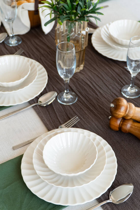 Derya 18 Parça 6 Kişilik Porselen Yemek Takımı - 2