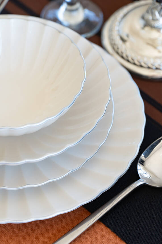 Derya 24 Parça Platin Yaldız 6 Kişilik Porselen Yemek Takımı - 4