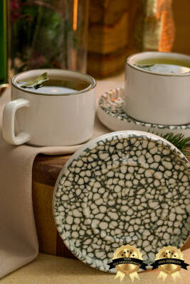 Doğa 4 Parça 2 Kişilik Porselen Çay Fincan Takımı - 3