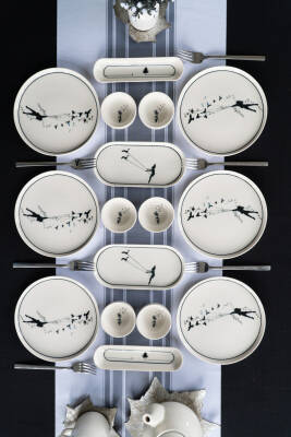 Düğüm 16 Parça 6 Kişilik Porselen Kahvaltı Takımı - 2