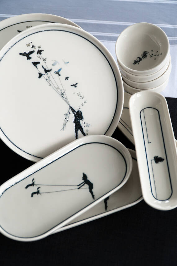 Düğüm 16 Parça 6 Kişilik Porselen Kahvaltı Takımı - 4