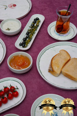 Ebrusu 16 Parça 6 Kişilik Porselen Kahvaltı Takımı - 3