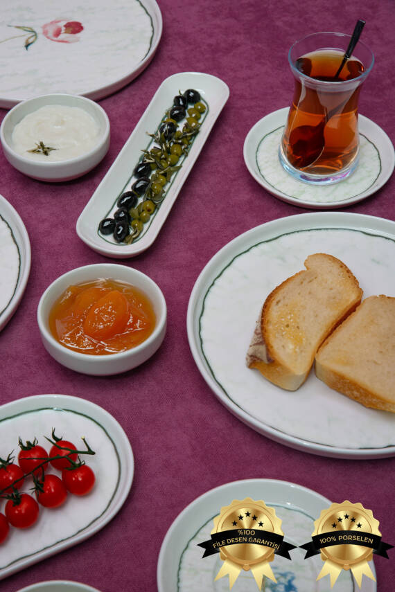 Ebrusu 16 Parça 6 Kişilik Porselen Kahvaltı Takımı - 3