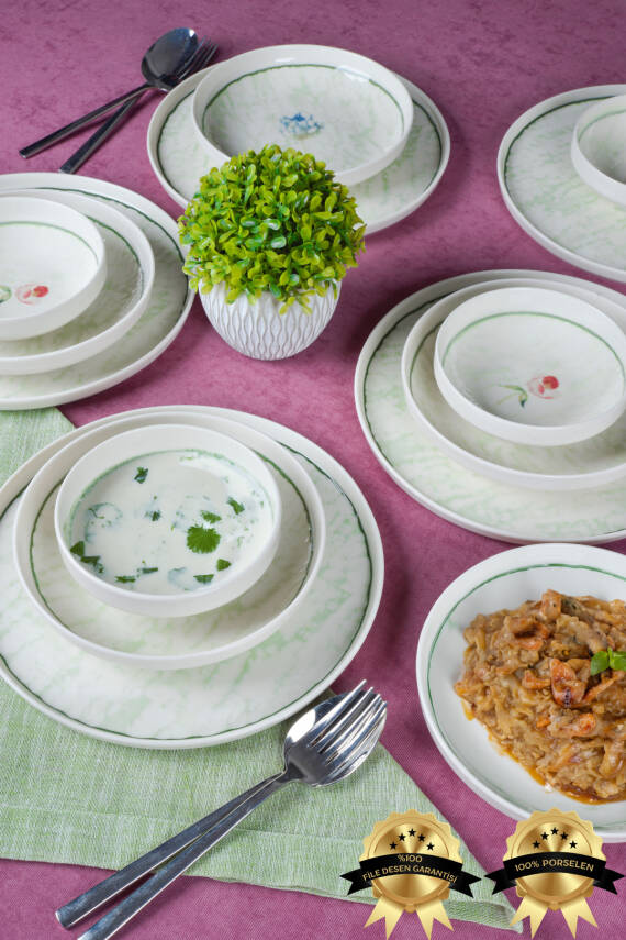 Ebrusu 18 Parça 6 Kişilik Porselen Yemek Takımı - 3