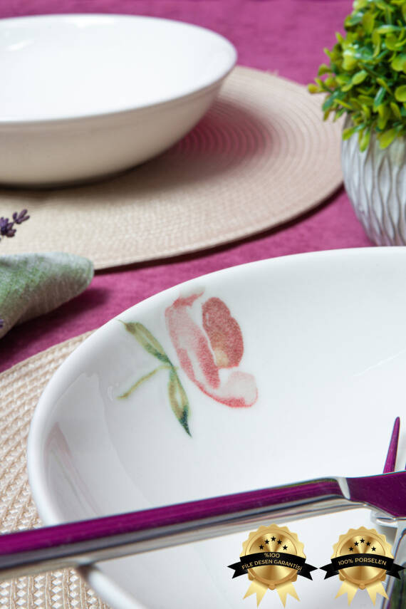 Ebrusu 2li Porselen Salata Tabağı Seti - 1