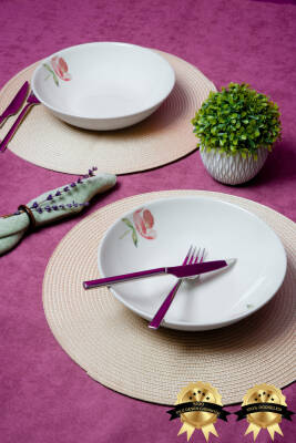 Ebrusu 2li Porselen Salata Tabağı Seti - 2