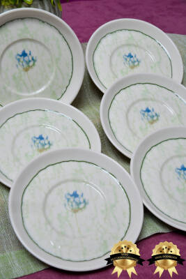 Ebrusu 6lı Porselen Çay Tabağı Seti - 2