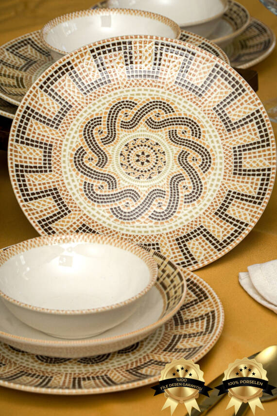 Efes 18 Parça 6 Kişilik Porselen Yemek Takımı - 1