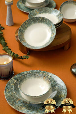 Eksen 18 Parça 6 Kişilik Porselen Yemek Takımı - 2