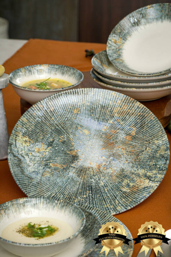 Eksen 18 Parça 6 Kişilik Porselen Yemek Takımı - 3