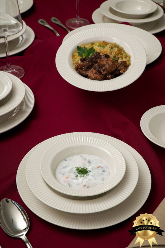 Elif 18 Parça 6 Kişilik Porselen Yemek Takımı - 3