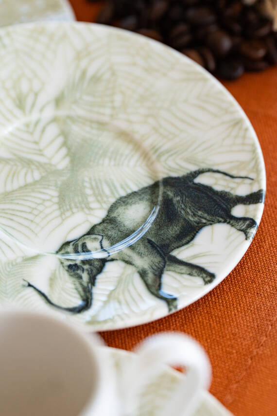 Fil 4 Parça 2 Kişilik Porselen Kahve Fincan Takımı - 2