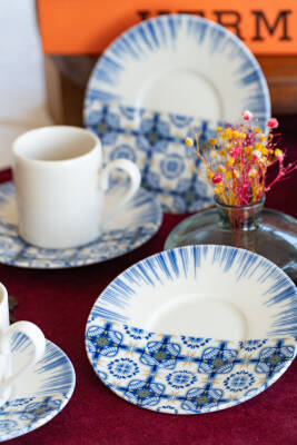 Firuze 12 Parça 6 Kişilik Porselen Kahve Fincan Takımı 100 ml - 2