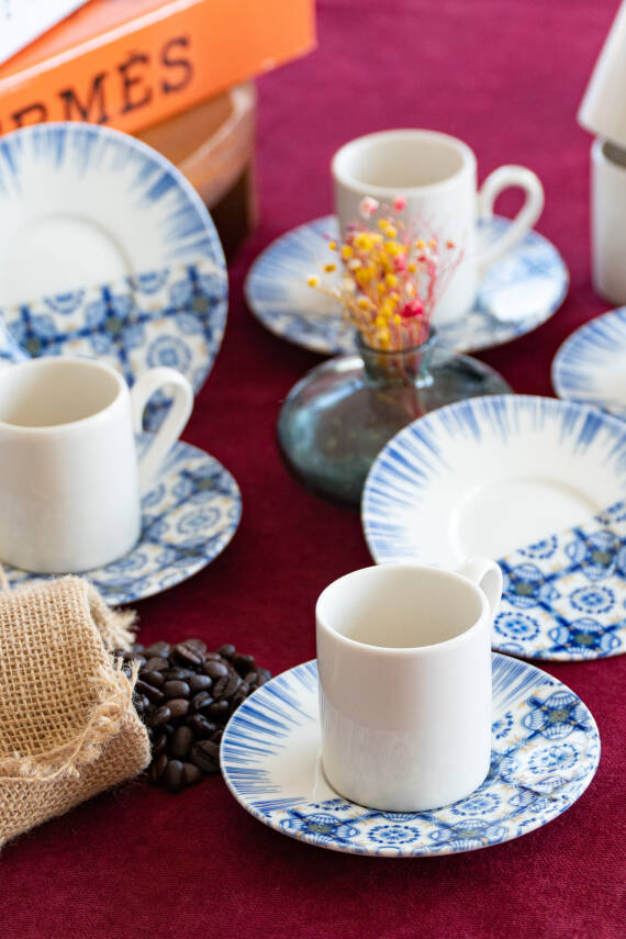 Firuze 12 Parça 6 Kişilik Porselen Kahve Fincan Takımı 100 ml - 3