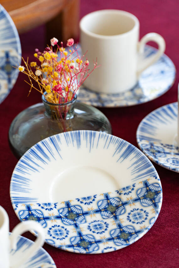 Firuze 12 Parça 6 Kişilik Porselen Kahve Fincan Takımı 100 ml - 5