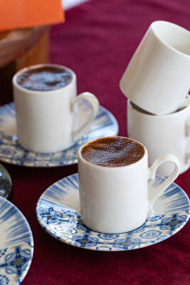 Firuze 4 Parça 2 Kişilik Porselen Kahve Fincan Takımı 100 ml