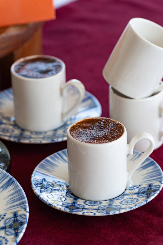 Firuze 4 Parça 2 Kişilik Porselen Kahve Fincan Takımı 100 ml - 1