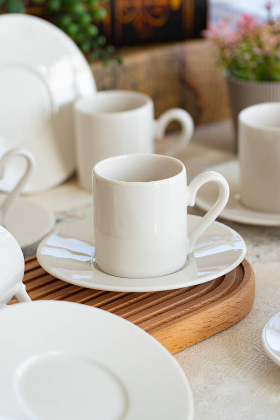 Hayal 12 Parça 6 Kişilik Porselen Kahve Fincan Takımı - 1