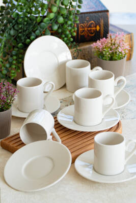 Hayal 12 Parça 6 Kişilik Porselen Kahve Fincan Takımı - 4