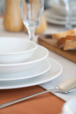 Hayal 24 Parça 6 Kişilik Kırık Beyaz Porselen Yemek Takımı - 2