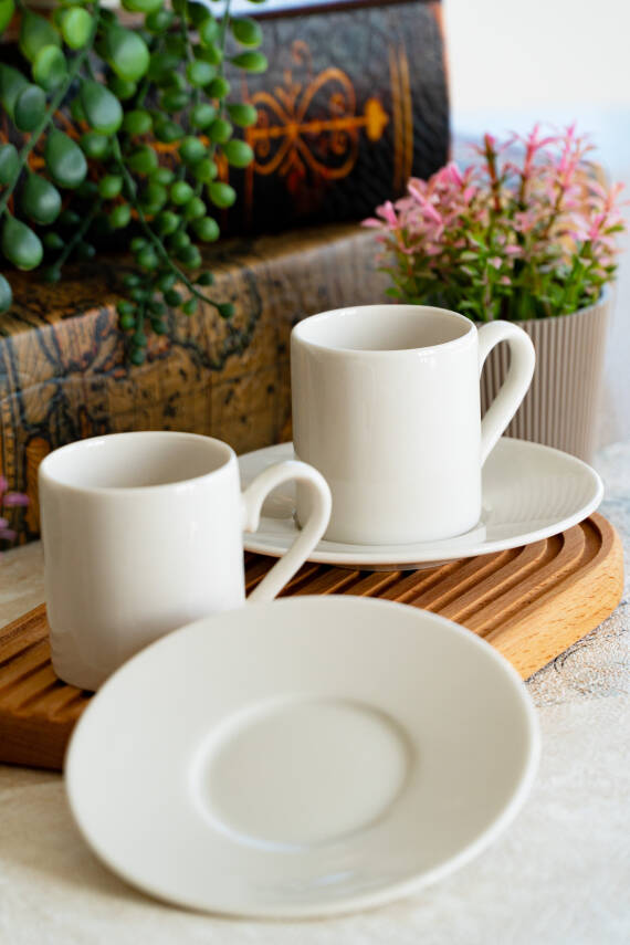 Hayal 4 Parça 2 Kişilik Porselen Kahve Fincan Takımı - 1