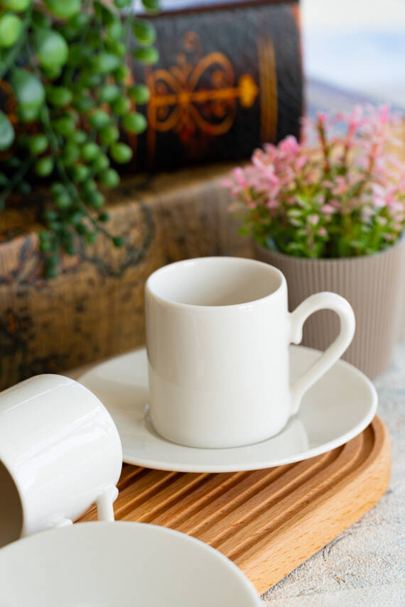 Hayal 4 Parça 2 Kişilik Porselen Kahve Fincan Takımı - 5