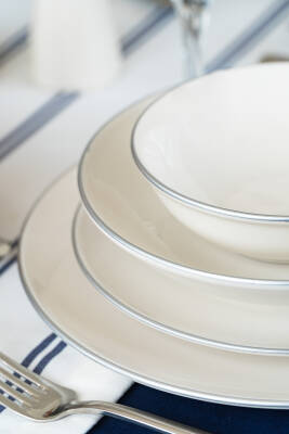 Hayal Platin Yaldız 24 Parça 6 Kişilik Porselen Yemek Takımı Kırık Beyaz - 3