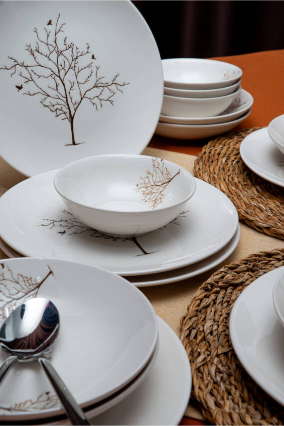 Hayat Ağacı 18 Parça 6 Kişilik Porselen Yemek Takımı - 2