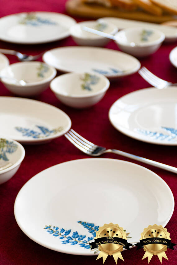 Hazeran 16 Parça 6 Kişilik Porselen Kahvaltı Takımı - 1