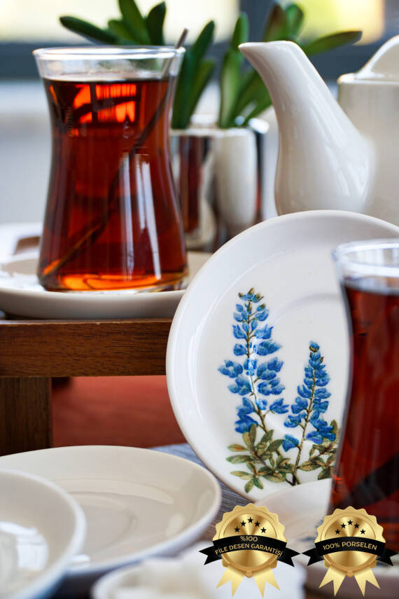 Hazeran 6lı Porselen Çay Tabağı Seti - 1