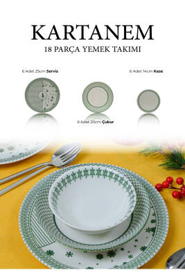 Kartanem 18 Parça 6 Kişilik Porselen Yemek Takımı - 4