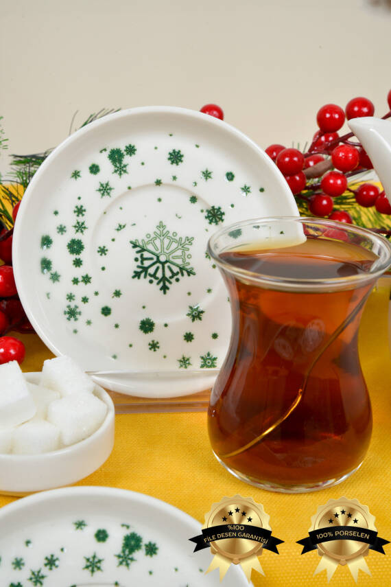 Kartanem 6lı Porselen Çay Tabağı Seti - 1